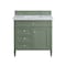 James Martin Vanities Brittany 36in Single Vanity, Smokey Celadon w/ 3 CM Carrara Marble Top 650-V36-SC-3CAR - alternate 3
